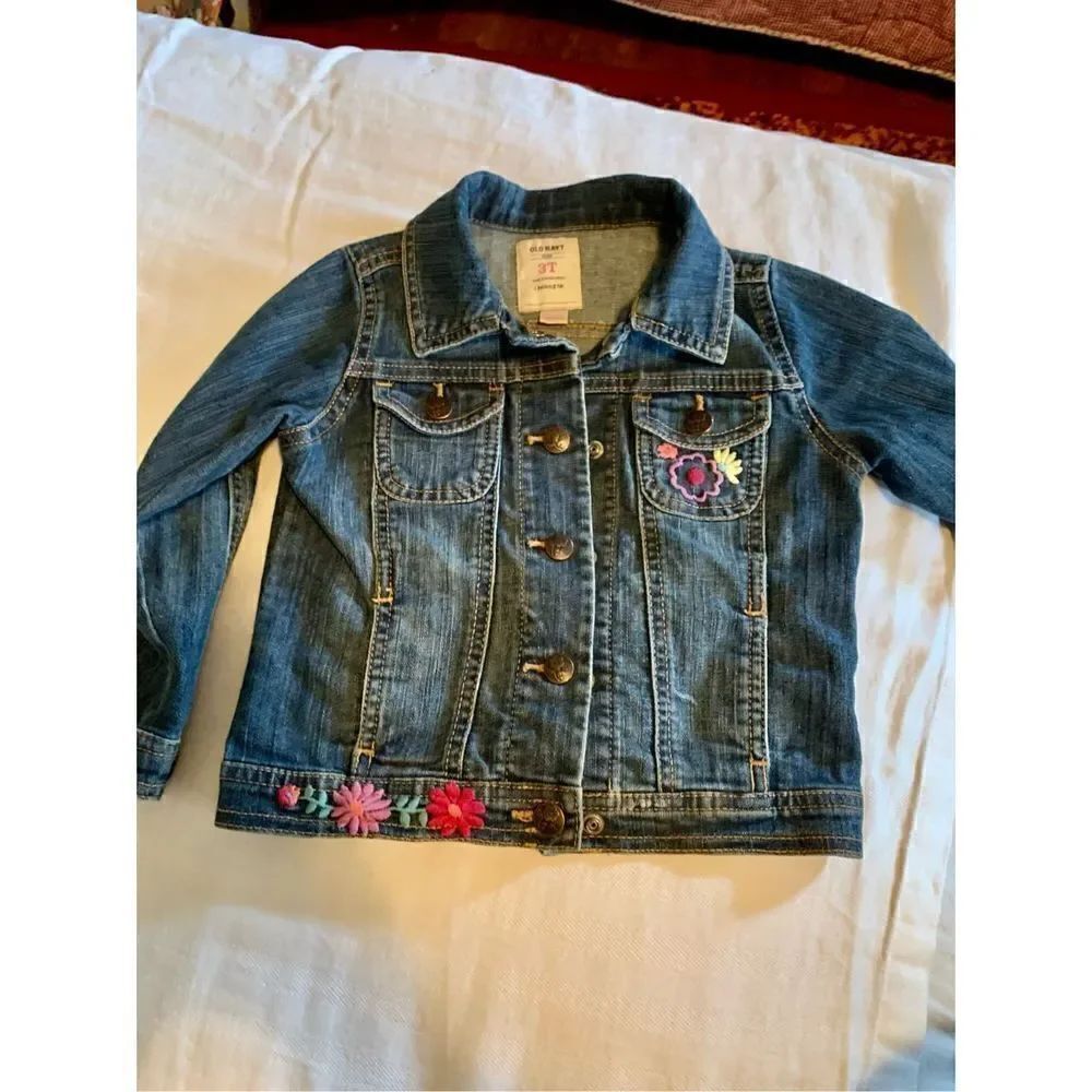 Old Navy Snap Embroidered Jean Jacket - Picture 6 of 6